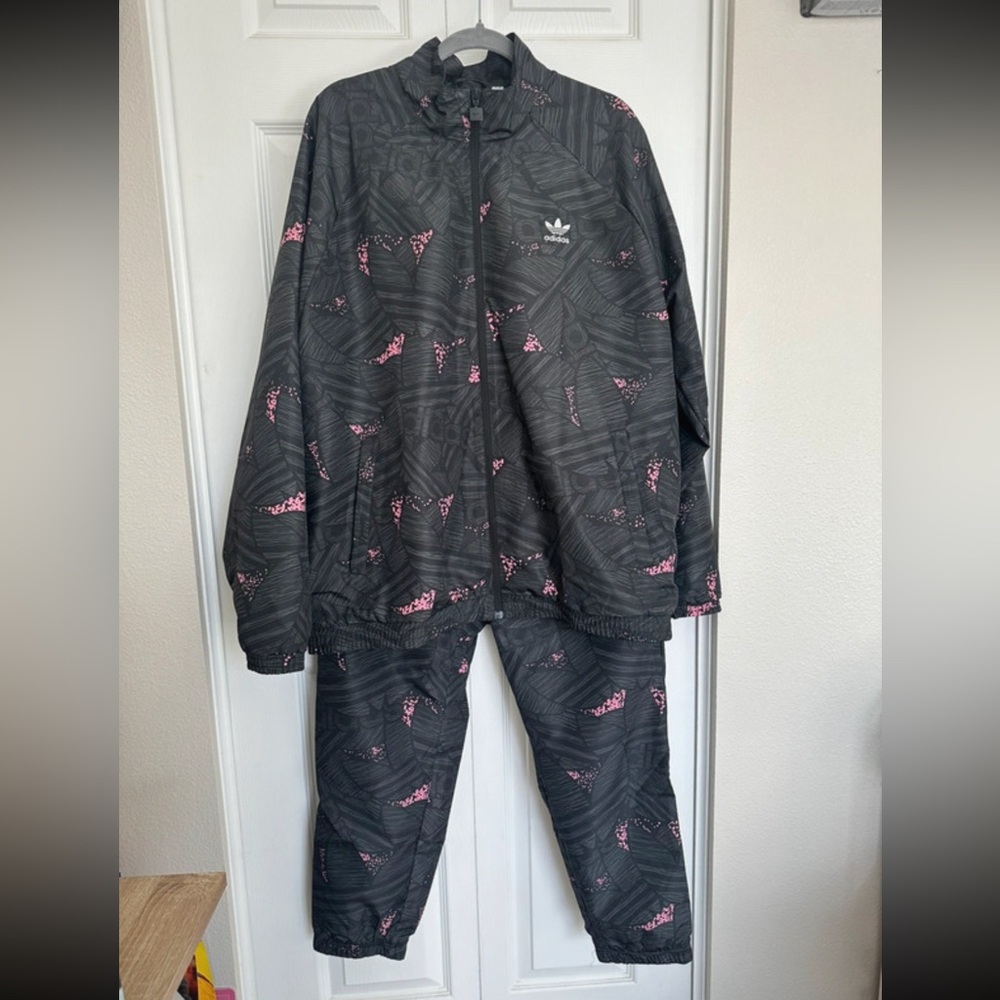 Adidas Gray and Pink Track Suit